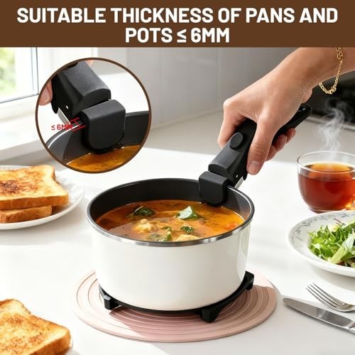 2PCS Universal Detachable Pot Handles, Removable Cookware Handle Replacement, Bl