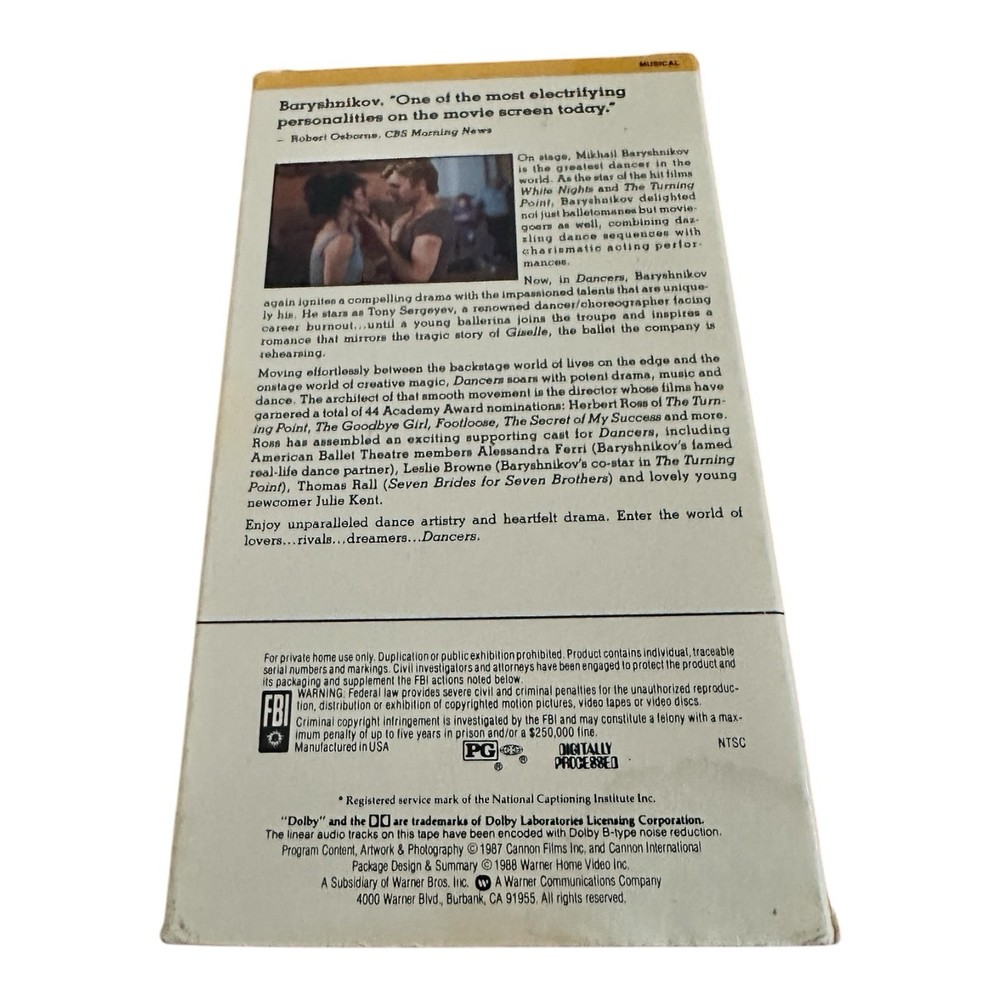 Dancers (VHS, 1987) Mikhail Baryshnikov