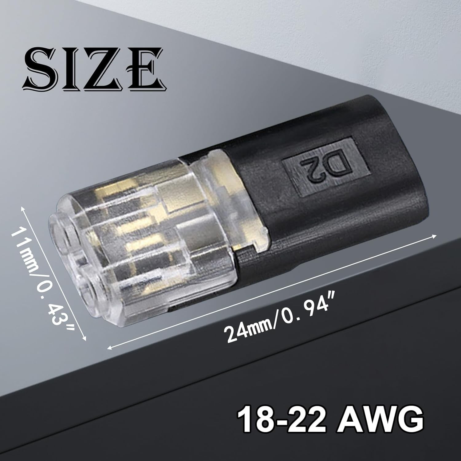 Double Wire Lock-Grip Connector, 2 Pin LED Light Strip Connector with Locking Bu