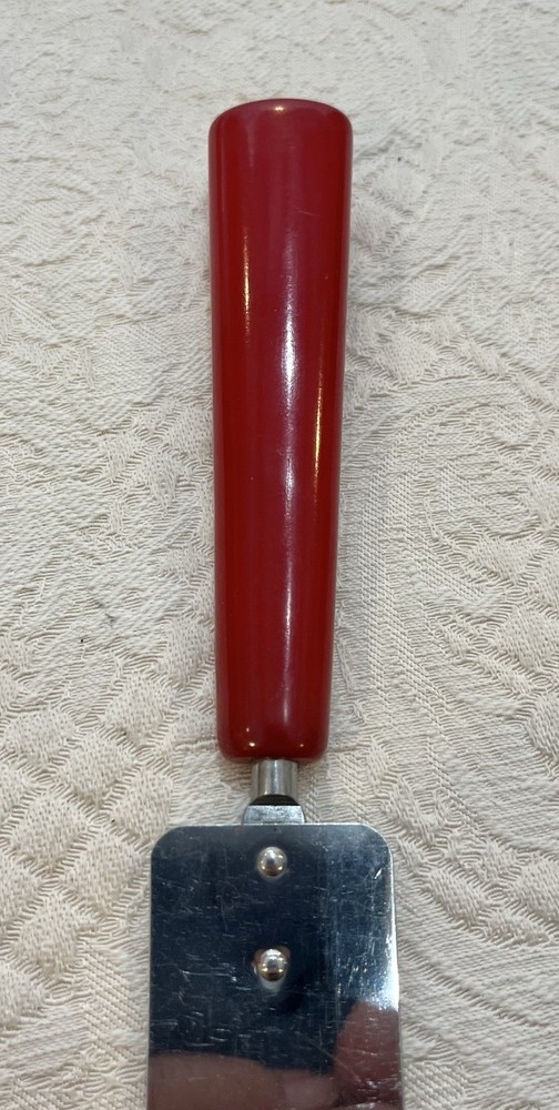 3 Red Bakelite Serving Pieces P&G Spreader -Pie Server With Prongs & Cake Server