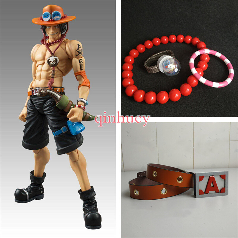 Anime ONE PIECE Portgas D Ace Cosplay Necklace Bracelet Pointer Bangle Belt Prop