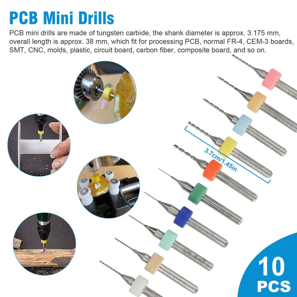 59Pcs Precision Pin Vise Mini Micro Hand Twist Drill Bits Set Rotary Tools Kit