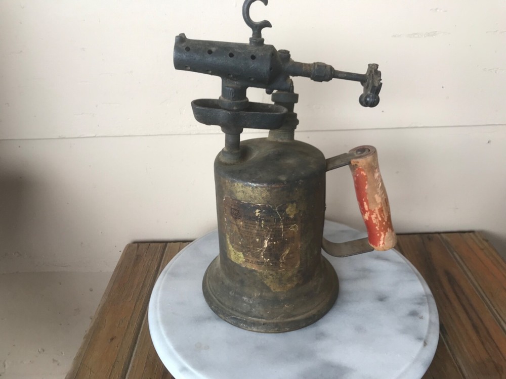 Vintage C & L Brass Blow Torch Red Handle