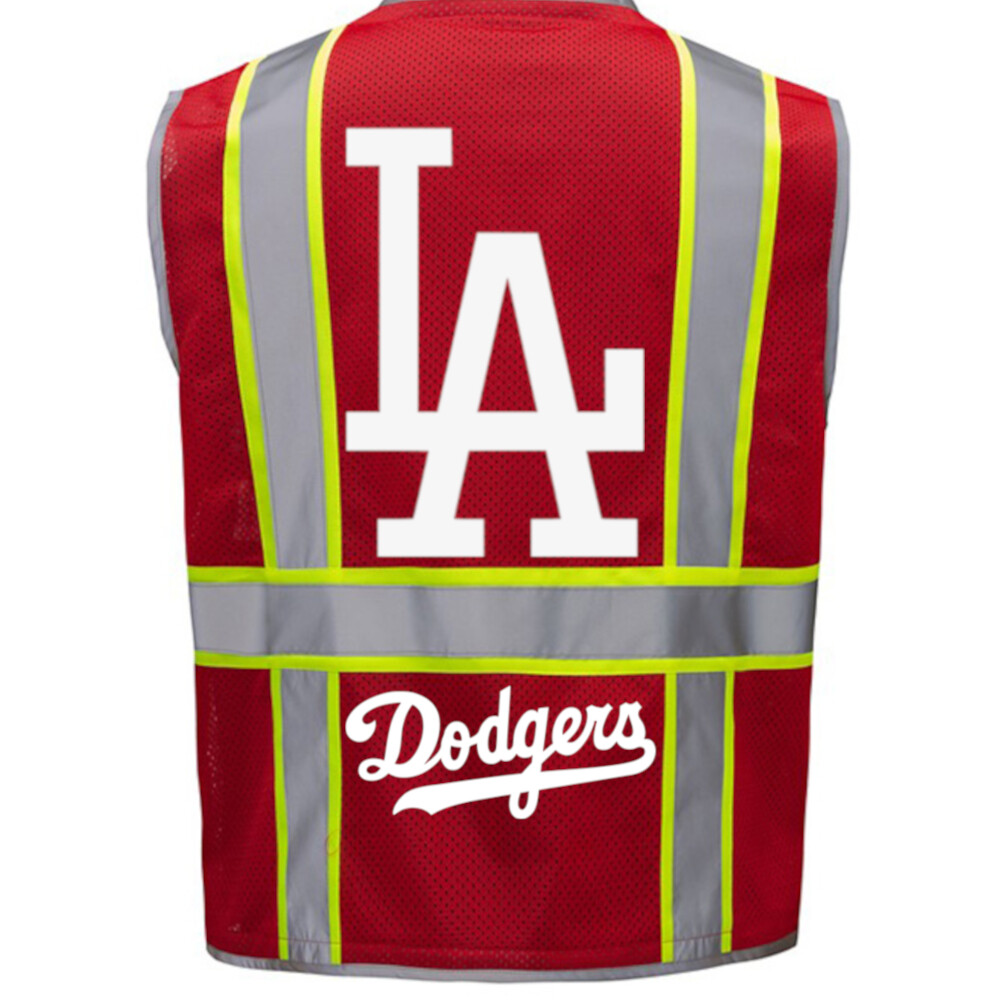 Los Angeles Dodgers Safety PPE Vest with Reflective Logo, New