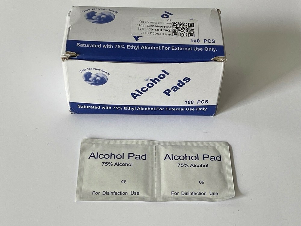Alcohol Prep Pads 75% 100 Total 99.9% Sterile