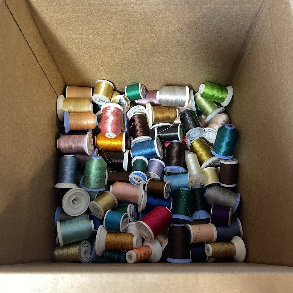 Huge Thread Lot Spools Sewing Polyester Rayon Various Color Size Sewing Embroide
