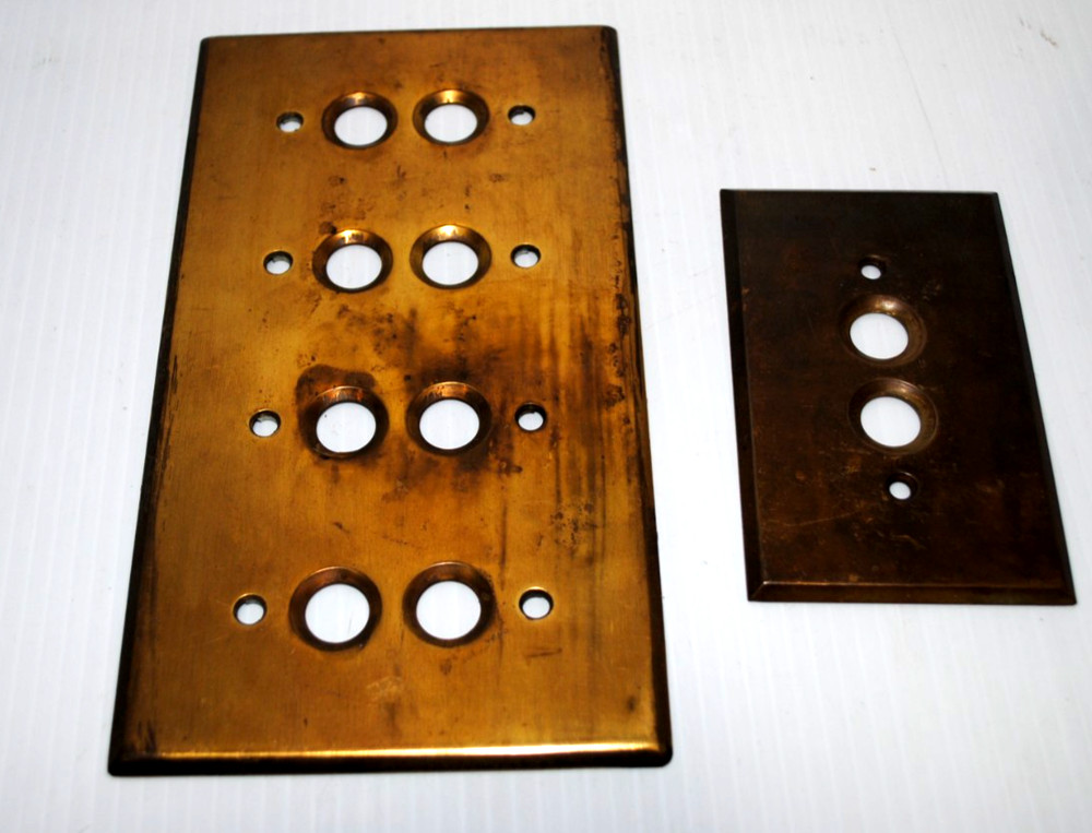 antique perkins push button light switch brass 1903