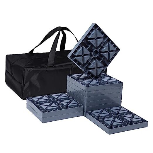 RV Leveling Blocks Heavy Duty Camper Blocks and Interlocking Design Camper Gray