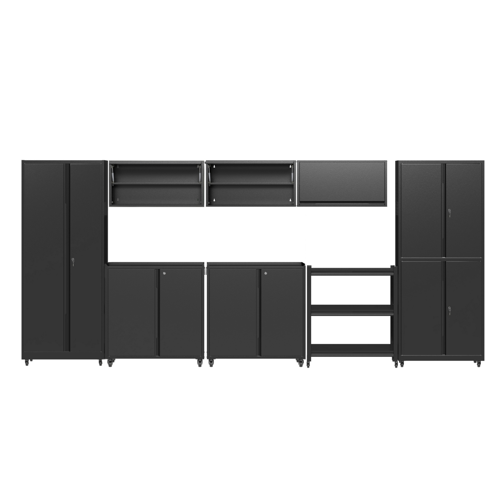 Garage Storage Cabinet System 8 Pcs Garage Workshop Set W/Steel Cabinet Shelves