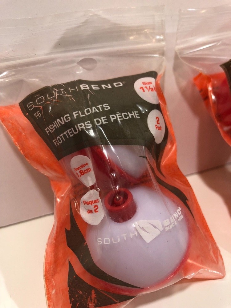 5 - South Bend Push Button Float Red and White 1-1/2" 2 Pack