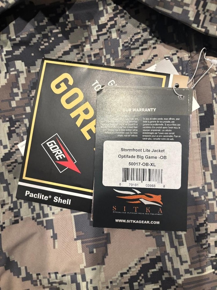 SITKA STORMFRONT LITE GORTEX JACKET OPTIFADE BIG GAME XL