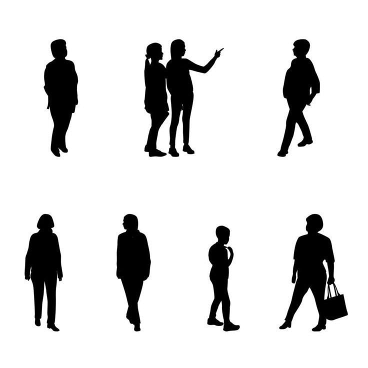 Diverse Figures in Motion Interaction Wall Art Reusable Stencil - StencilAir