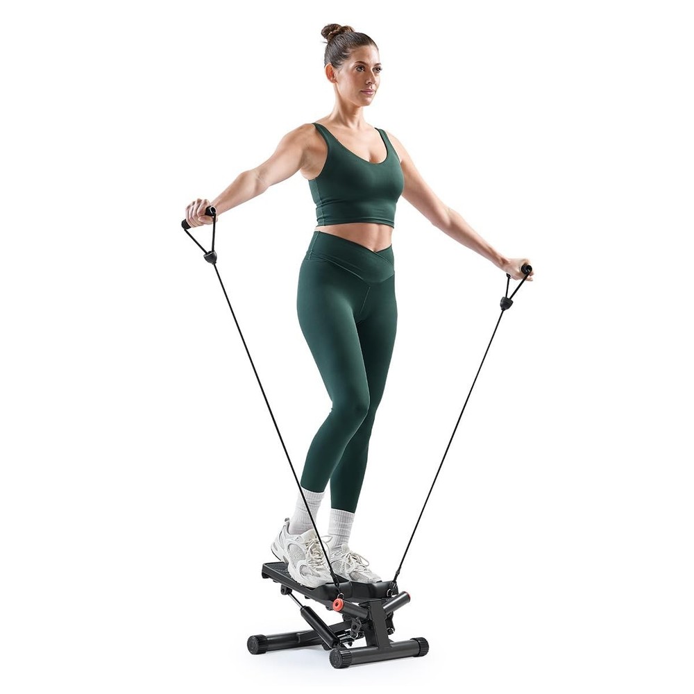 Mini Stepper for Home Exercise, Stair Step Workout Machine with Resistance Bands