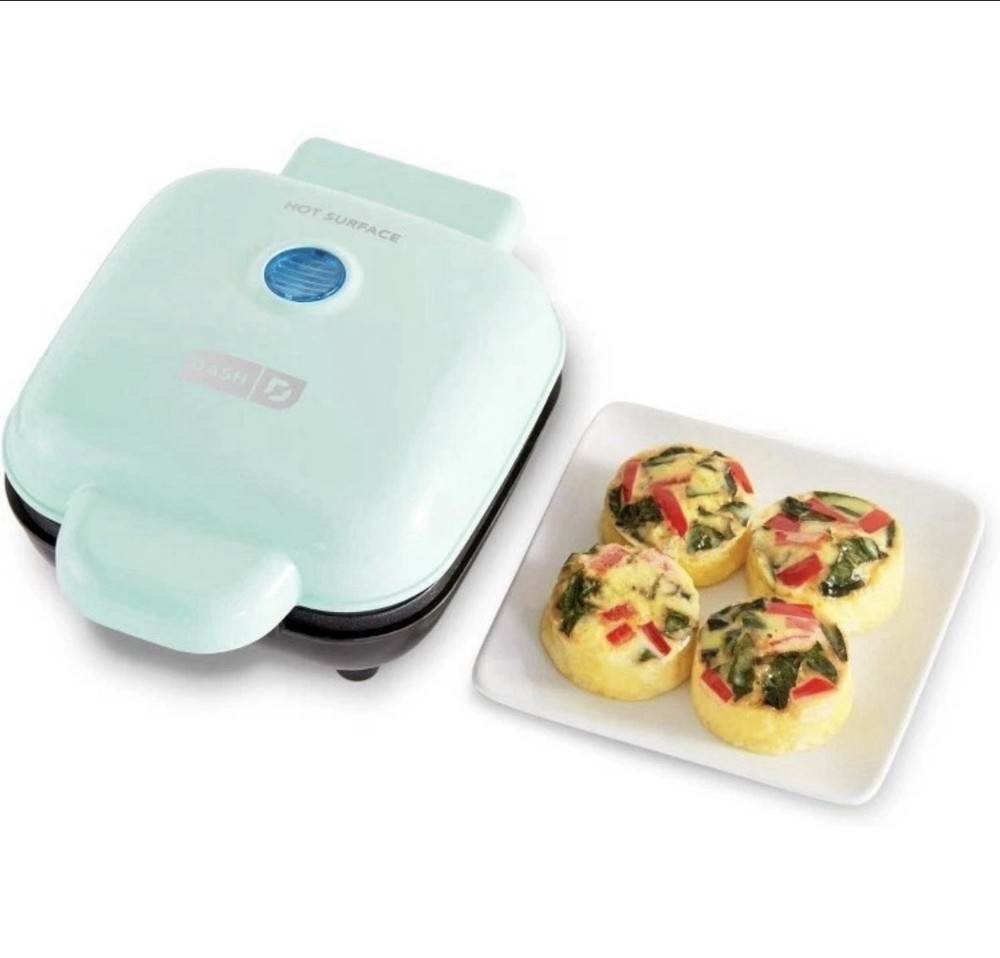 DASH Dash Deluxe Egg Bite Maker 420W Electric Aqua, 4 Egg Bites, Silicone