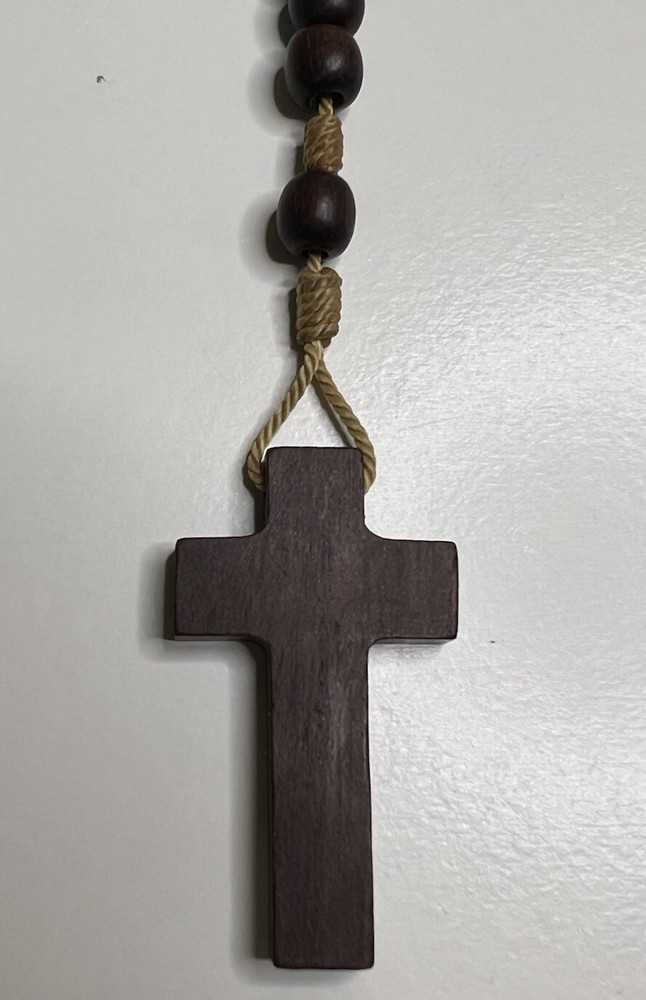 Jacaranda Wood Beads Knotted String Blessed Rosary