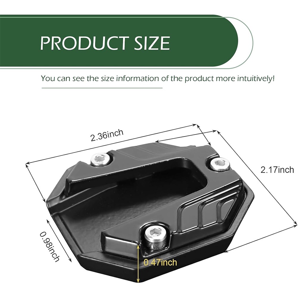 Practical Motorcycle Side Stand Foot Extended Base Fits Stability & Parking Use