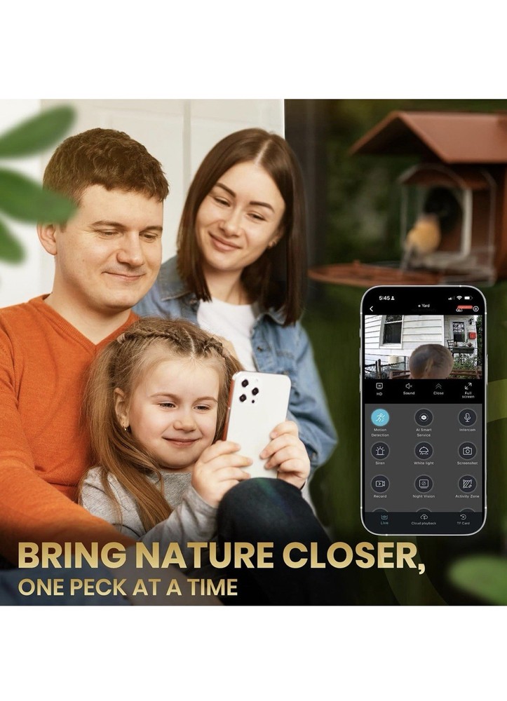KCBCEE Smart Bird Feeder 24MP Camera Solar Powered AI Bird Recognition