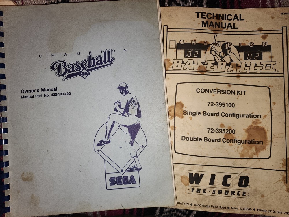 Champion Baseball Arcade Manual Sega