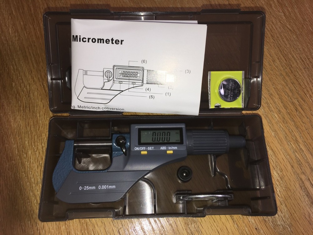 IDEA Engineering 0-1" Digital Electronic Outside Micrometer w/Large LCD Display