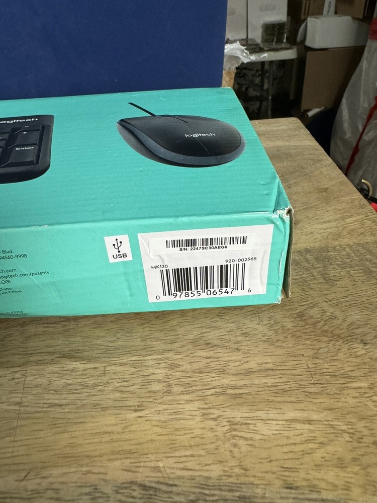 Logitech MK120 Wired USB Keyboard Mouse Desktop Combo Set