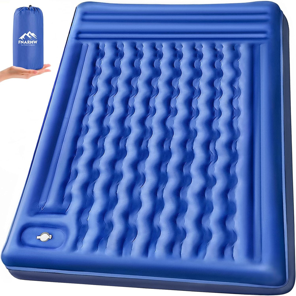 Self-Inflating Double Sleeping Pad for 2, Extra-Thick & Waterproof, Navy Grey
