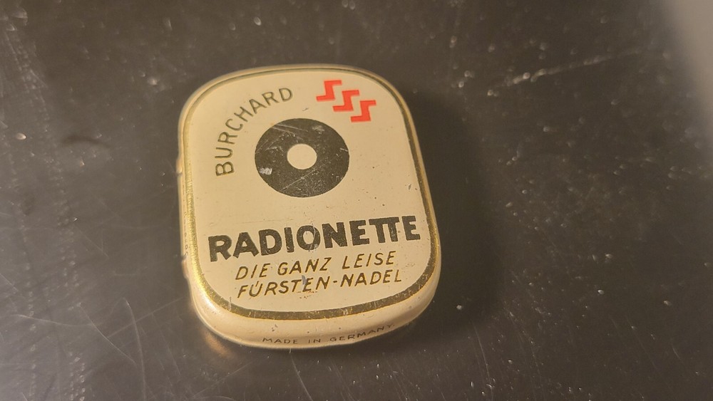 Gramophone phonograph needle tin Burchard German - Empty