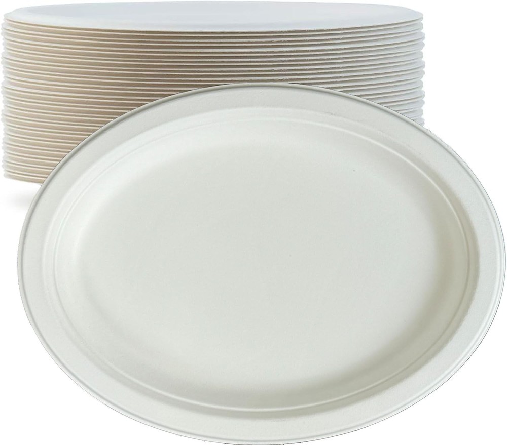 Biodegradable Srcane Plates - Microwavable, Heavy Duty Lar Plates