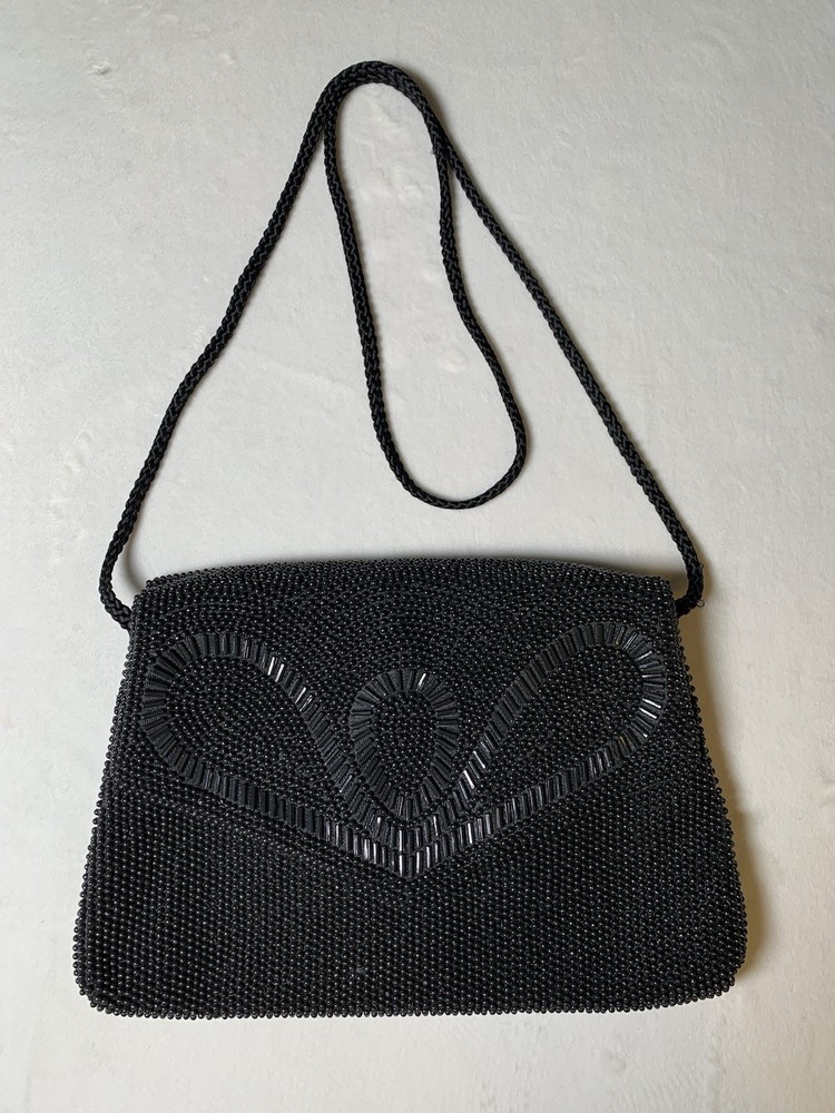 Beautiful Beaded Black Evening Purse
