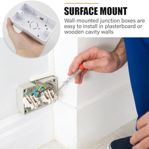 6 Pcs Electrical Box, Switch Outlet Box, Single Gang Electrical Box, 2-Position