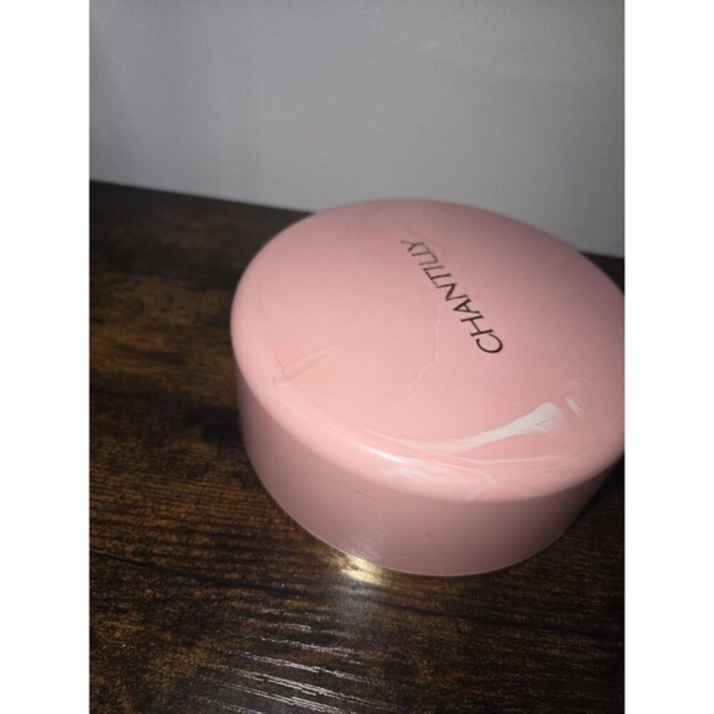 Vintage Chantilly Dusting Powder Box Solid Pink Plastic Case Empty