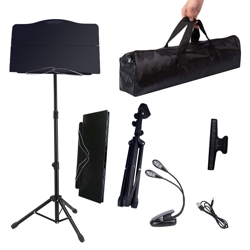 Sheet Music Stand Professional Portable Music Stand Carrying Bag Folding Black