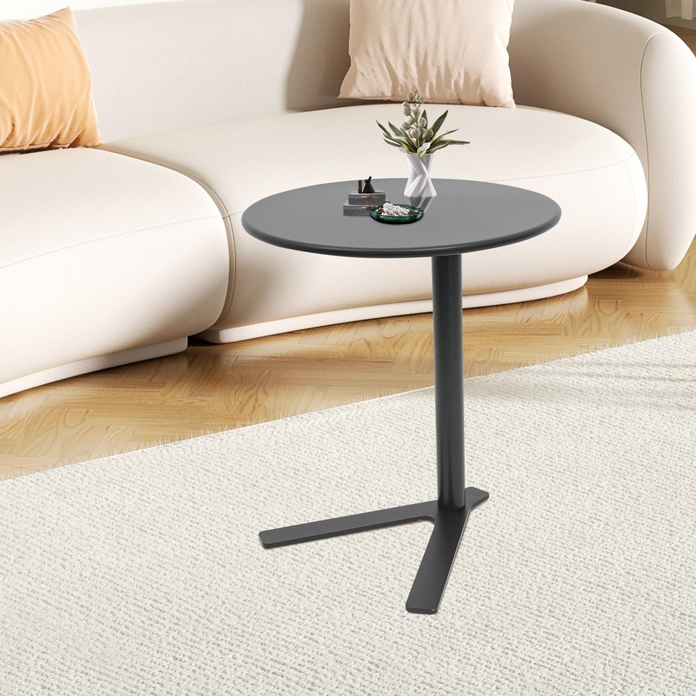 Round Side Table with Y-shaped Base, Side Table for Small Spaces,Couch End Table