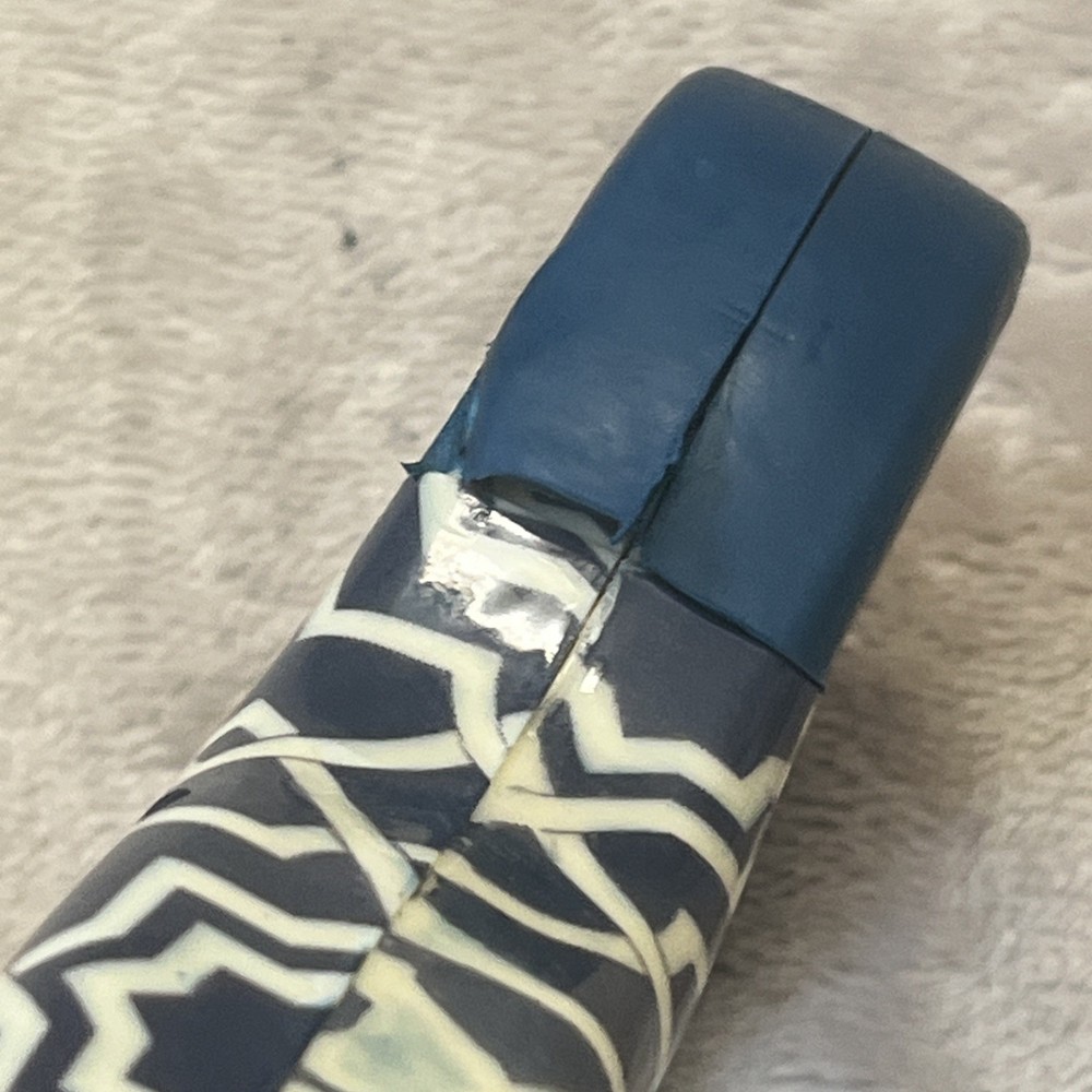 dog leash retractable blue and white geometric pattern with a trigger