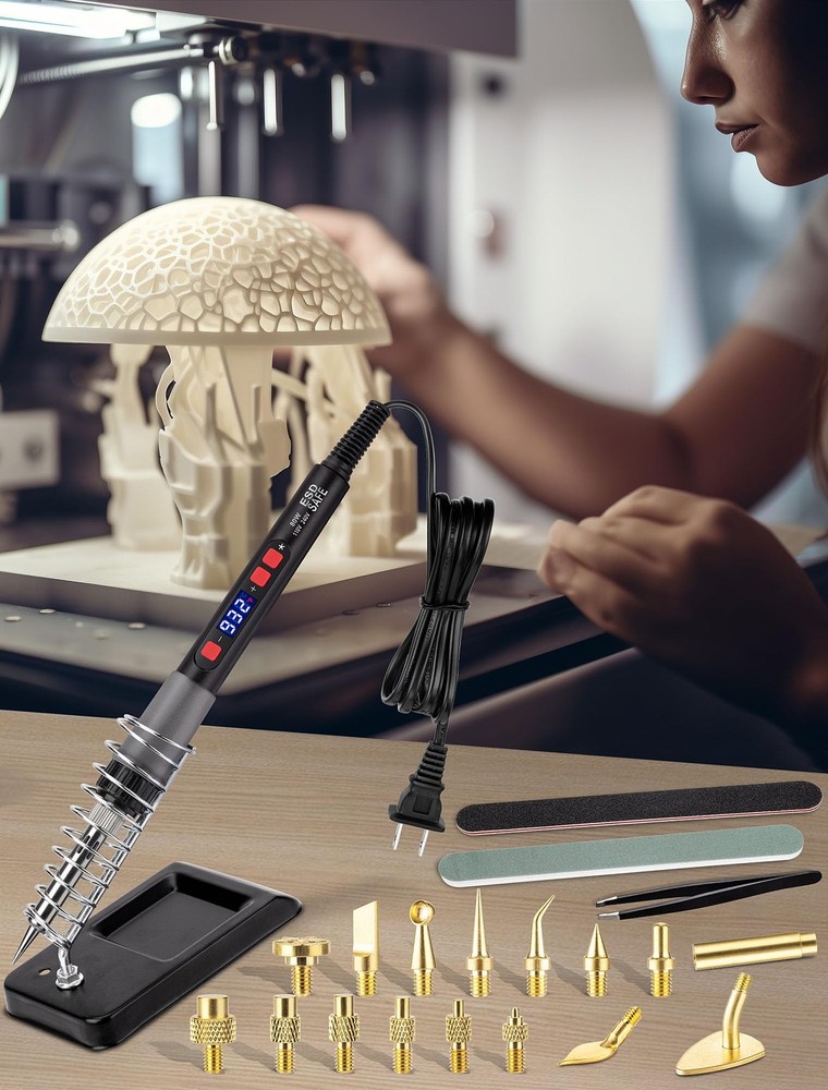 21-in-1 3D Printer Smoothing Tool Kit, 80W LCD Digital Adjustable...