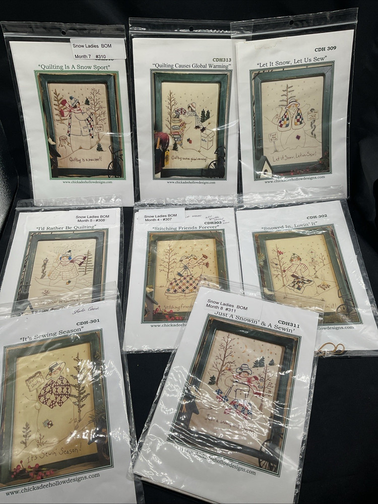 Chickadee Hollow Designs Pattern Lot Carol L Steffensen LOT Patterns 8pcs USED
