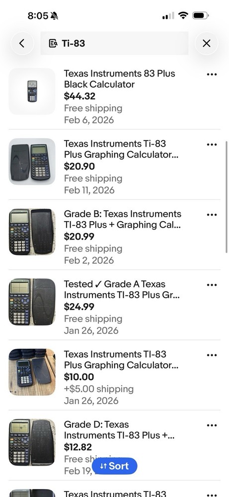 Pre Owned TI-83 Plus Texas Instruments Calculator **Untested