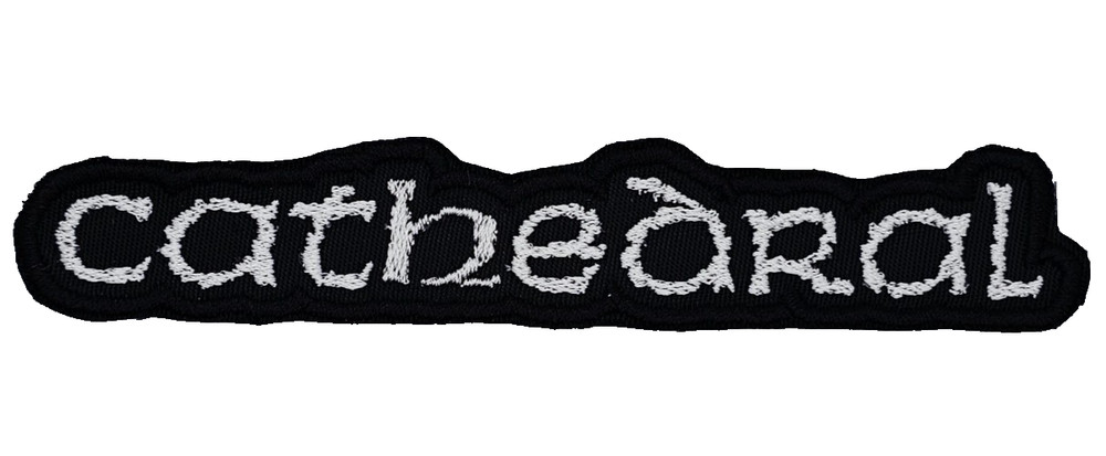 CATHEDRAL WHITE LOGO (shaped border) EMBROIDERED PATCH