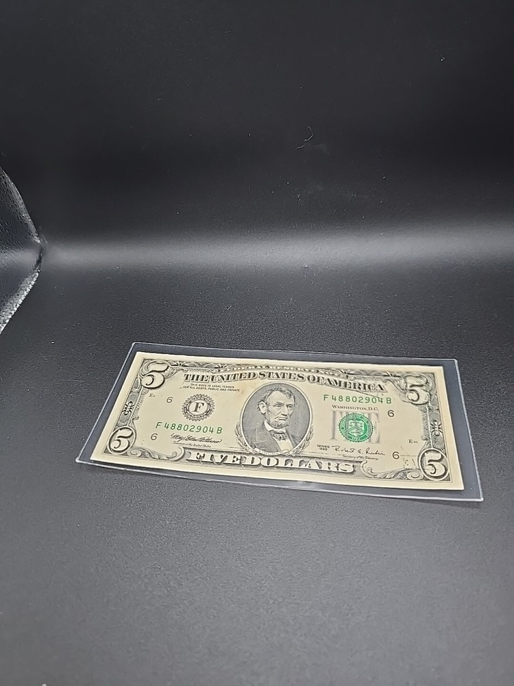 1995 $5 FRN - Printing Overprint