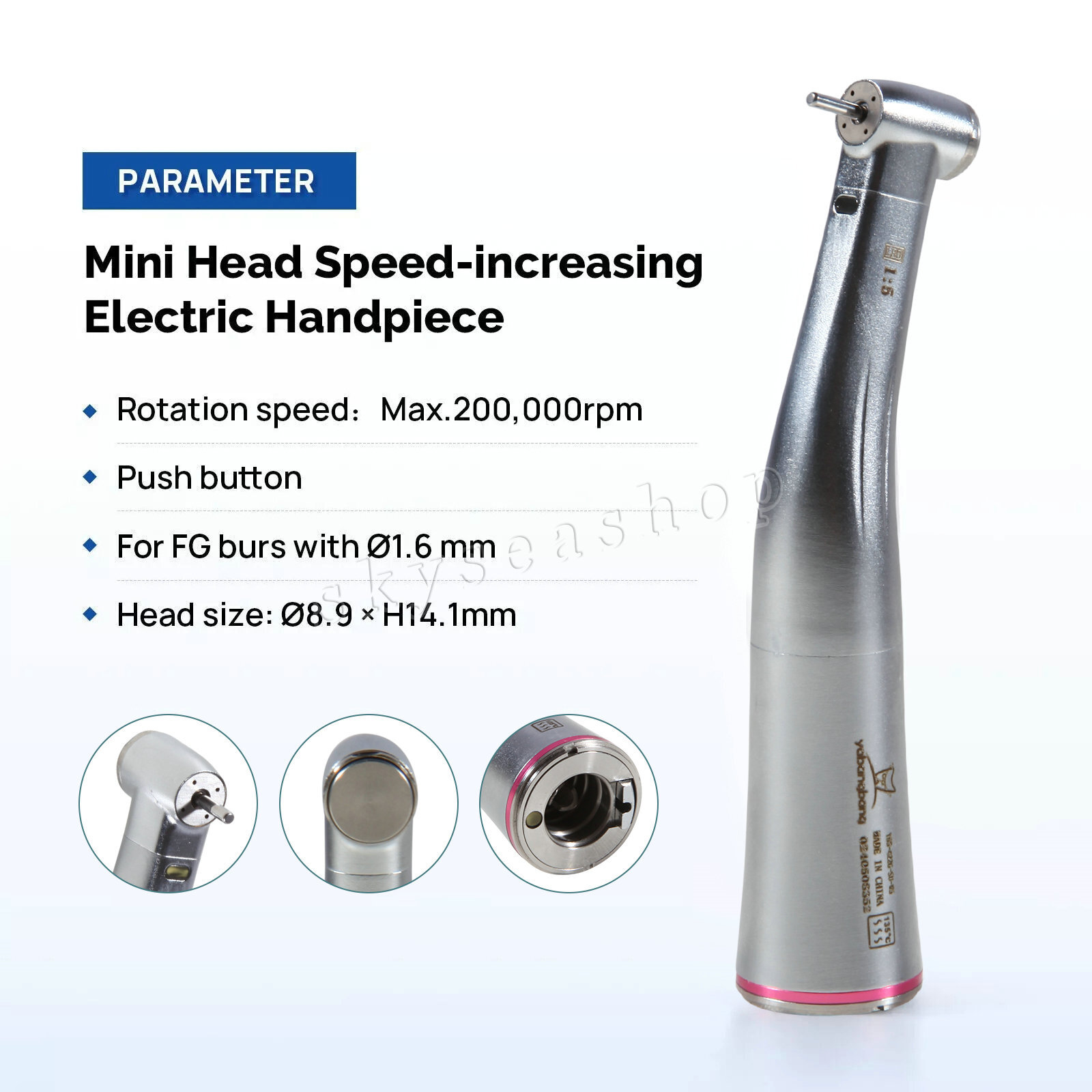 Dental 1:5 LED Fiber Optic Contra Angle Handpiece Fit For NSK Ti-MAX X95L