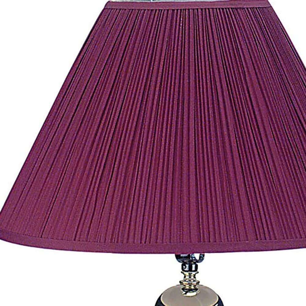 27 Silver Ceramic Bedside Table Lamp With Magenta Empire Shade