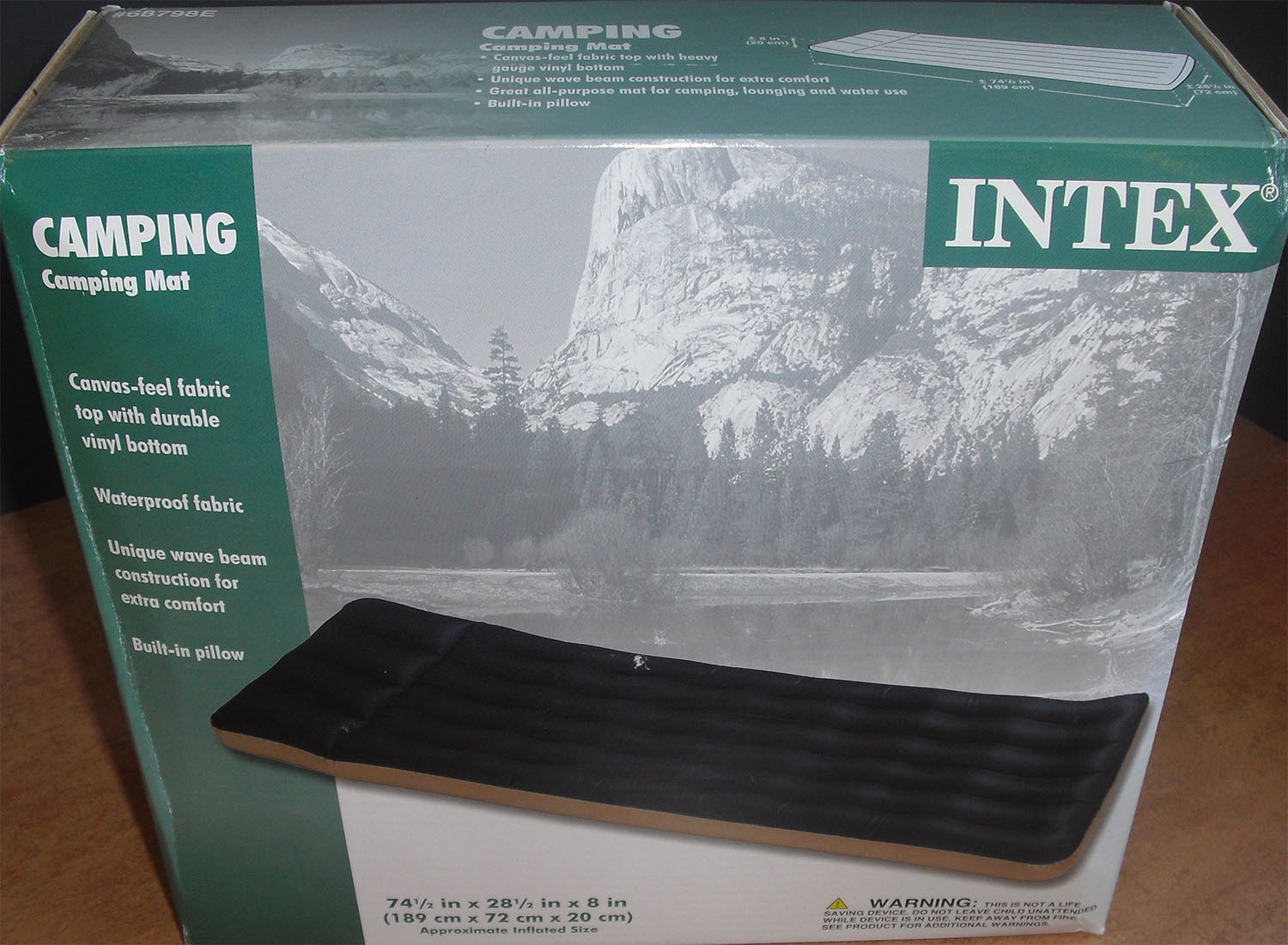 Single Camping Mat AIRBED Inflatable Mattress - Waterproof Canvas feel fabric