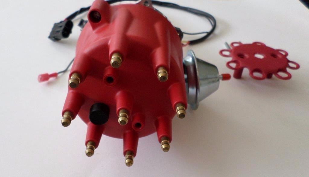 CADILLAC 1968-74 472-500 PRO SERIES Small Cap Red HEI Distributor + Chrome Coil