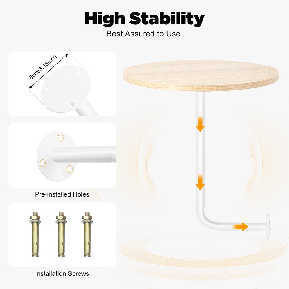 L-Type Coffee Table Bar Table Bar Height Pub Table Counter Table Wall Mounted