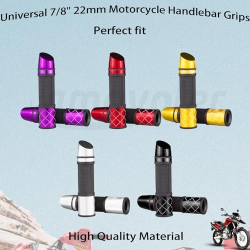 Universal Motorcycle Handlebar Grips Fits for Motorcycles with 7/8" Left Silver