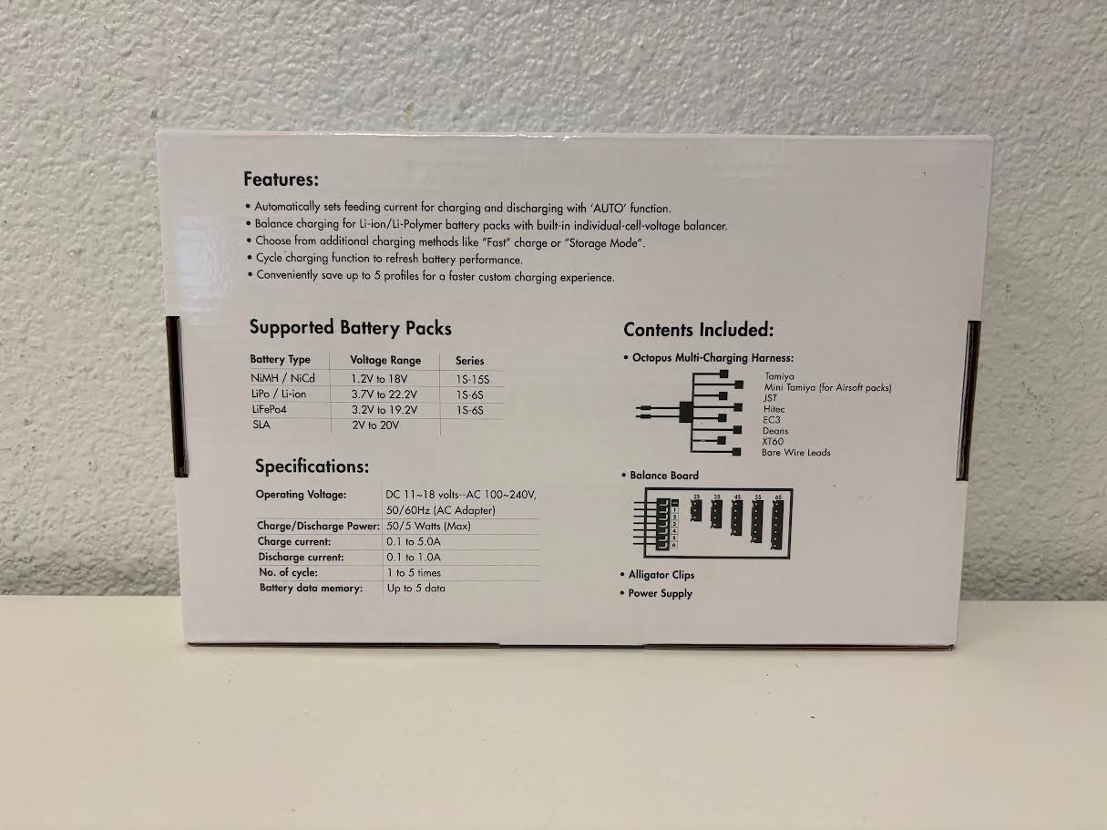 Tenergy TB6B Balance Charger for NiMH/NiCD/Li-PO/Li-Fe Packs & Power Supply