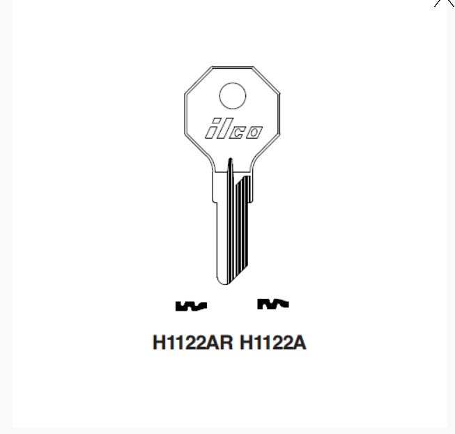 Ilco H1122AR Key Blank uncut (1 Pc)