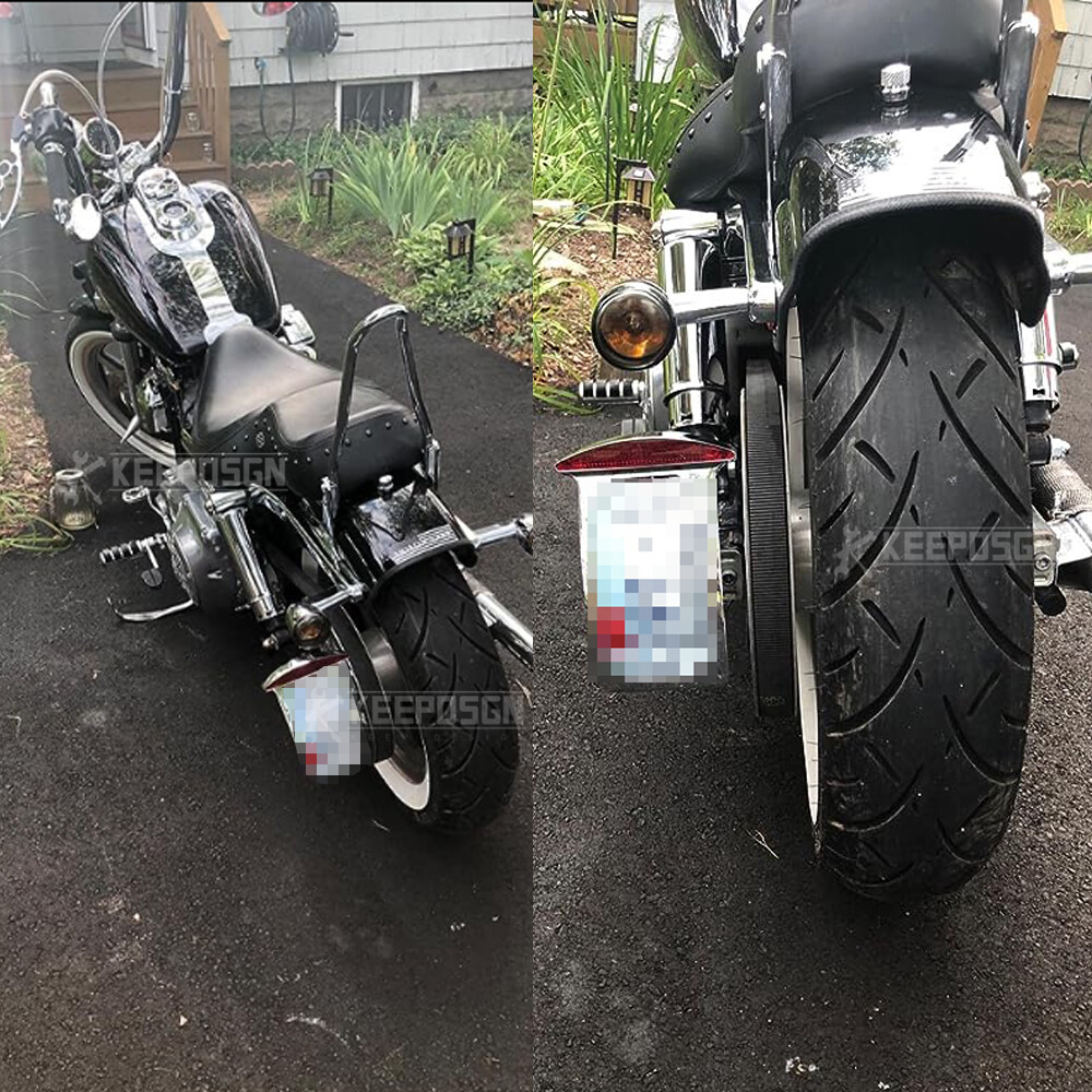 Motorcycle Side Mount License Plate Bracket Tail Light For Harley Bobber Chopper