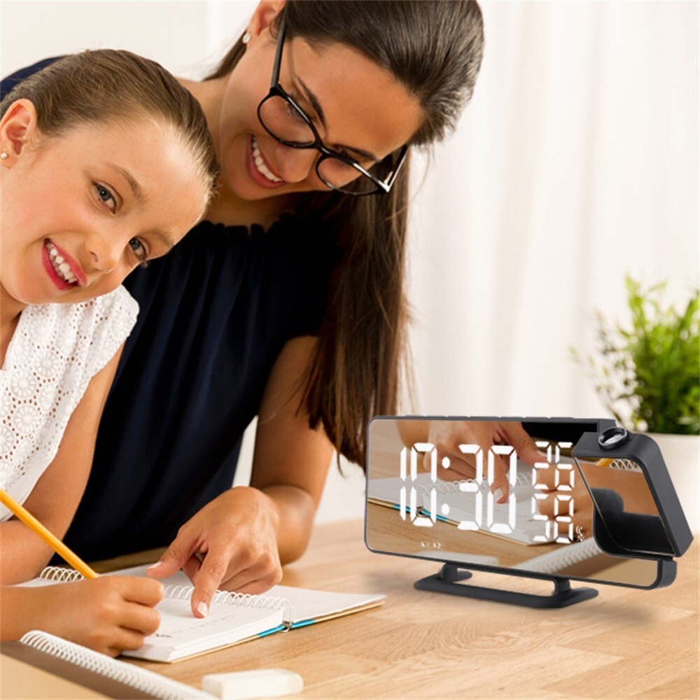 Stylish LED Digital Alarm Clock with Projection and Adjustable Brightness