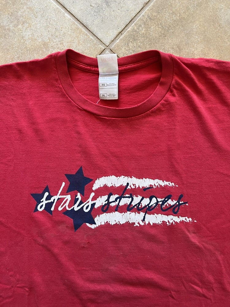 y2k Stars and Stripes USA Red Tee