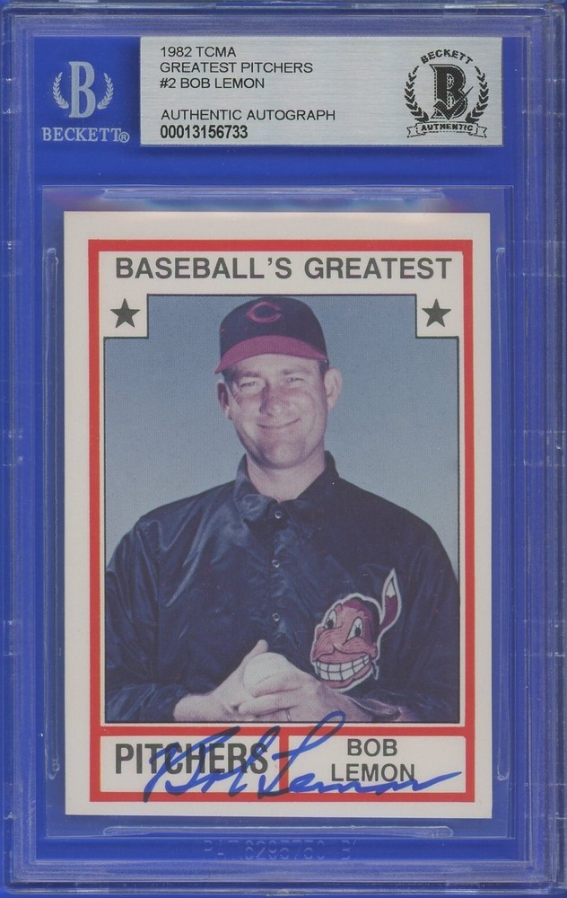 Bob Lemon 1982 TCMA Greatest Pitchers #2 SIGNED w BAS authentication - NICE!